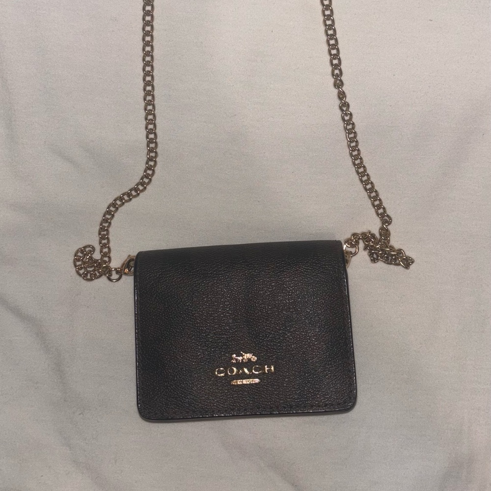Coach Mini Wallet On A Chain In Signature Canvas